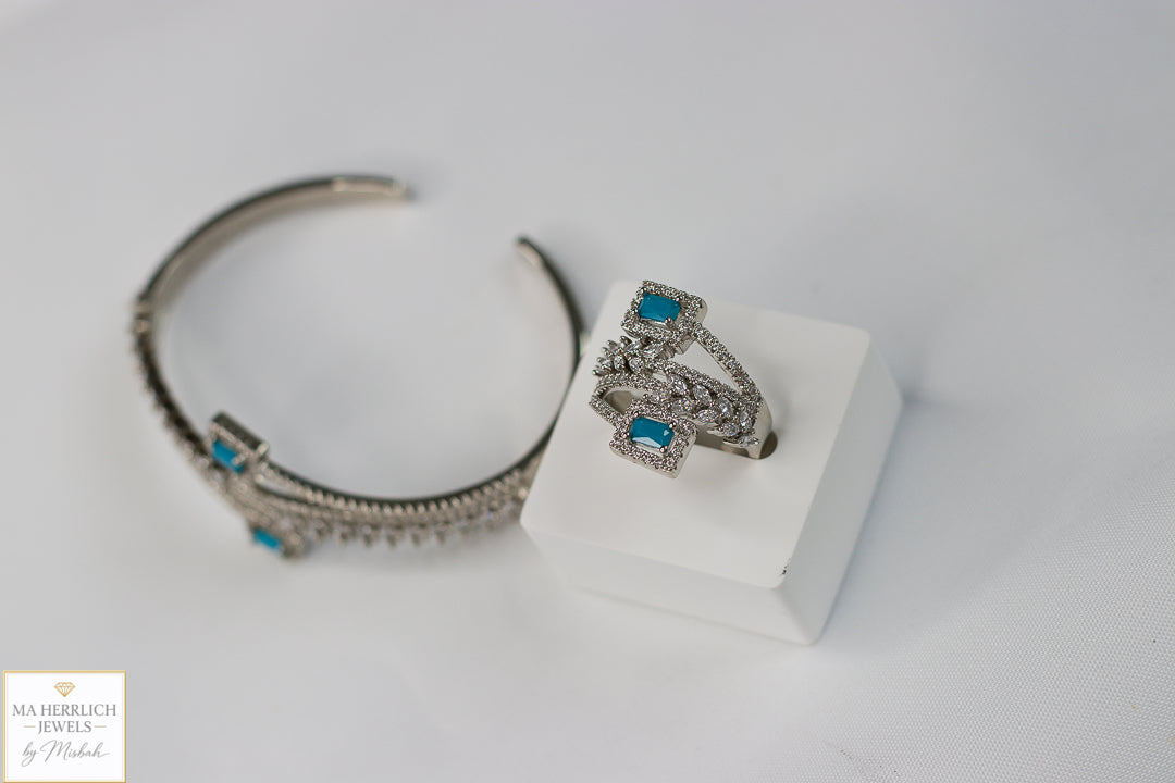 Royal Turquoise Elegance Bracelet & Ring Set