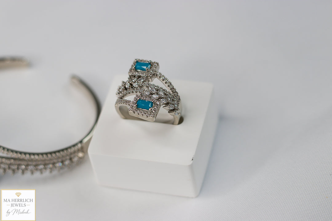 Royal Turquoise Elegance Bracelet & Ring Set