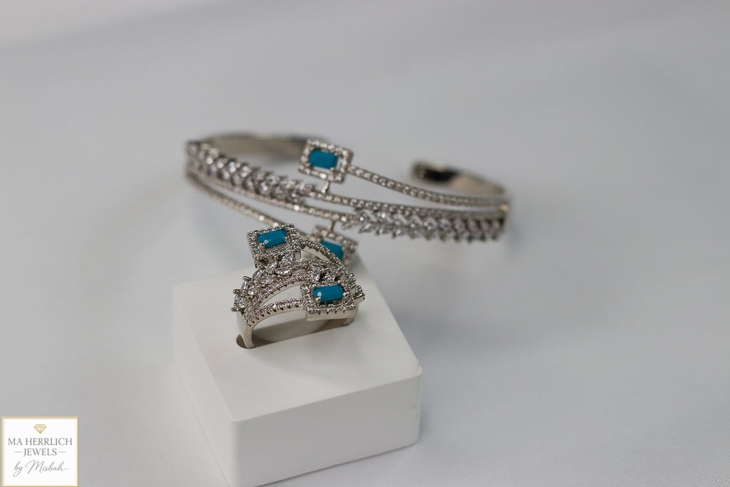 Royal Turquoise Elegance Bracelet & Ring Set