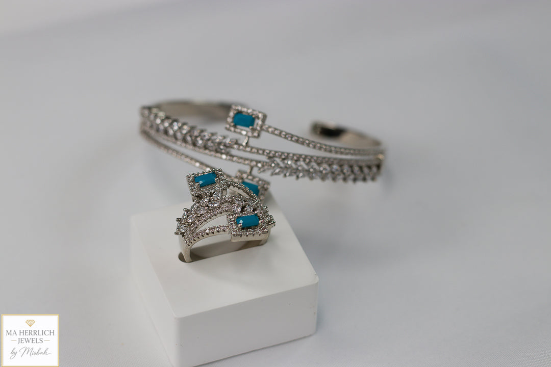Royal Turquoise Elegance Bracelet & Ring Set
