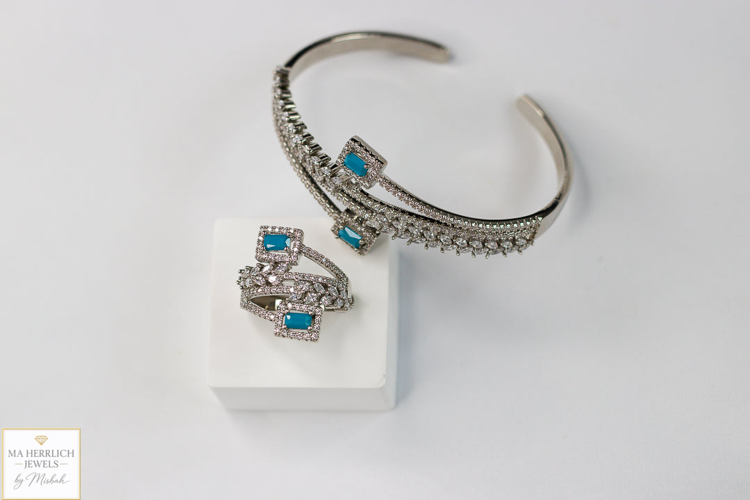 Royal Turquoise Elegance Bracelet & Ring Set
