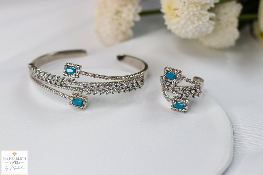Royal Turquoise Elegance Bracelet & Ring Set