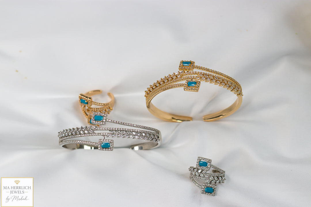 Royal Turquoise Elegance Bracelet & Ring Set