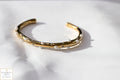 Golden Pearl & Crystal Cuff Bracelet