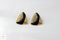 Luxe Noir Sculpted Gold Earrings
