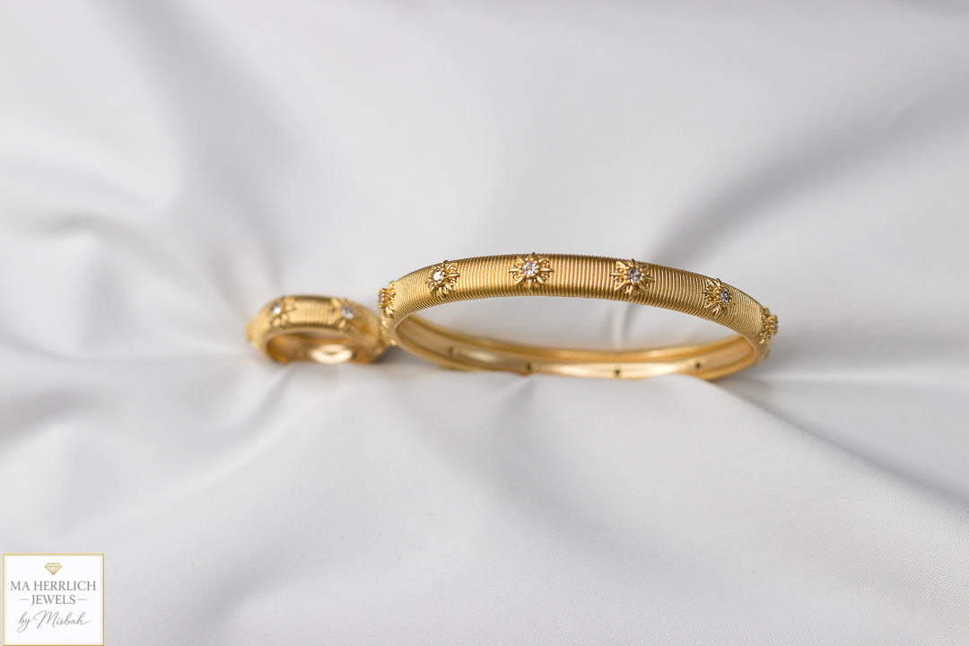 Royal Luxe Gold Bracelet & Ring Set