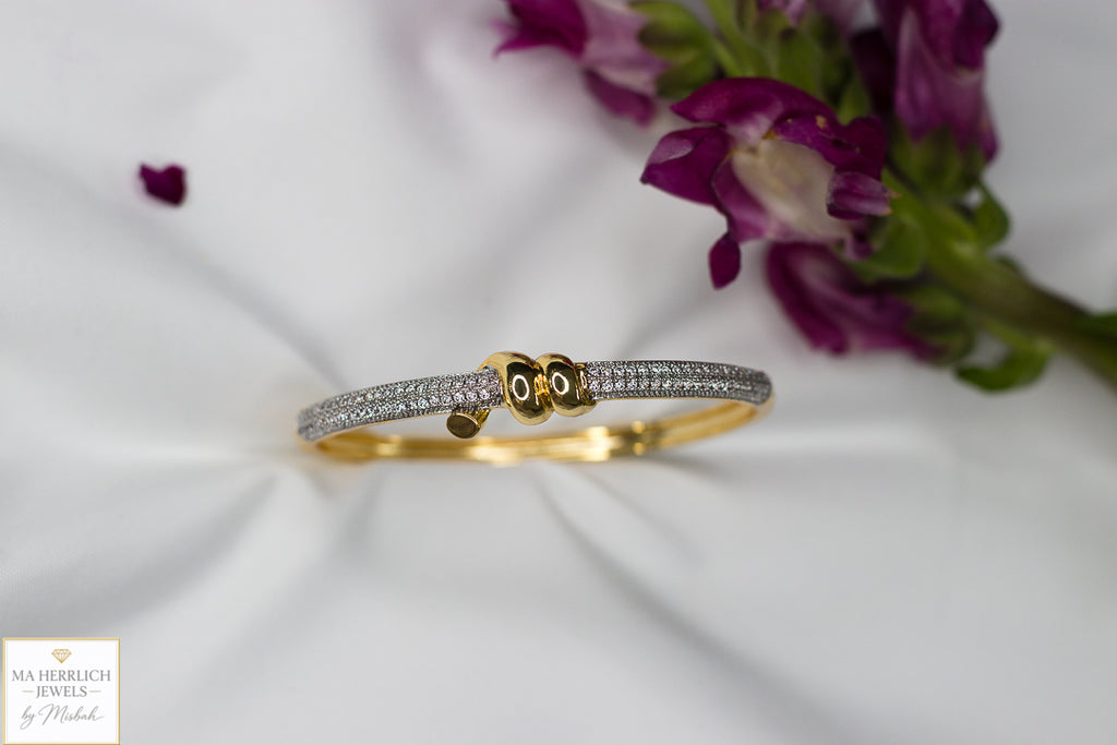 Luxury Two Tone Crystal Pave Bracelet