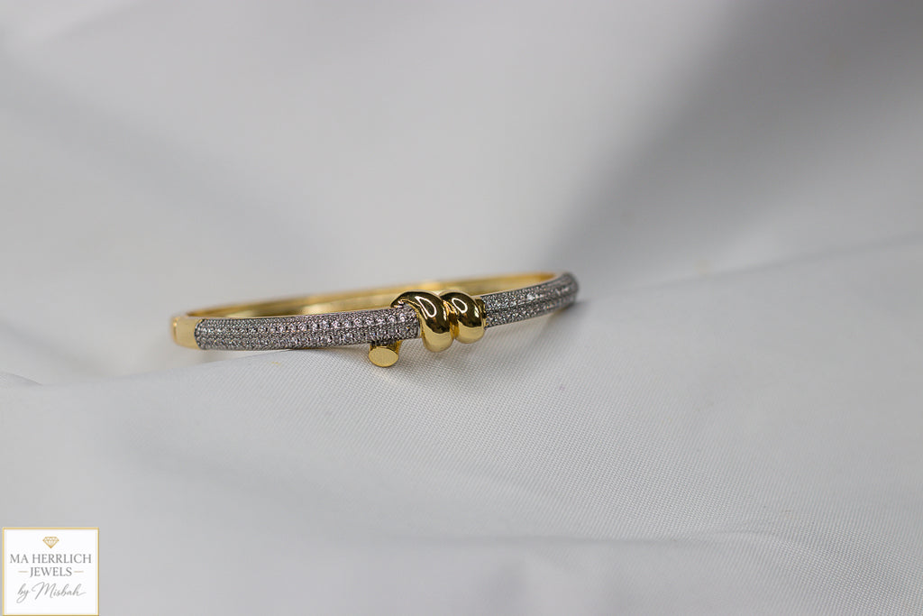 Luxury Two Tone Crystal Pave Bracelet