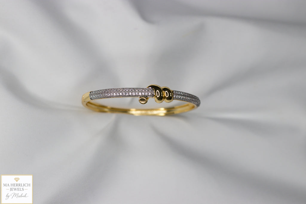 Luxury Two Tone Crystal Pave Bracelet