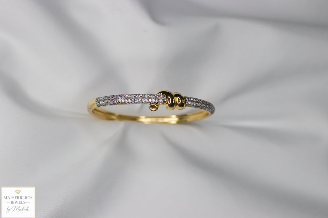 Luxury Two Tone Crystal Pave Bracelet
