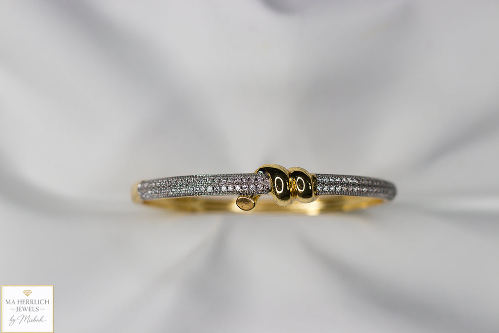 Luxury Two Tone Crystal Pave Bracelet