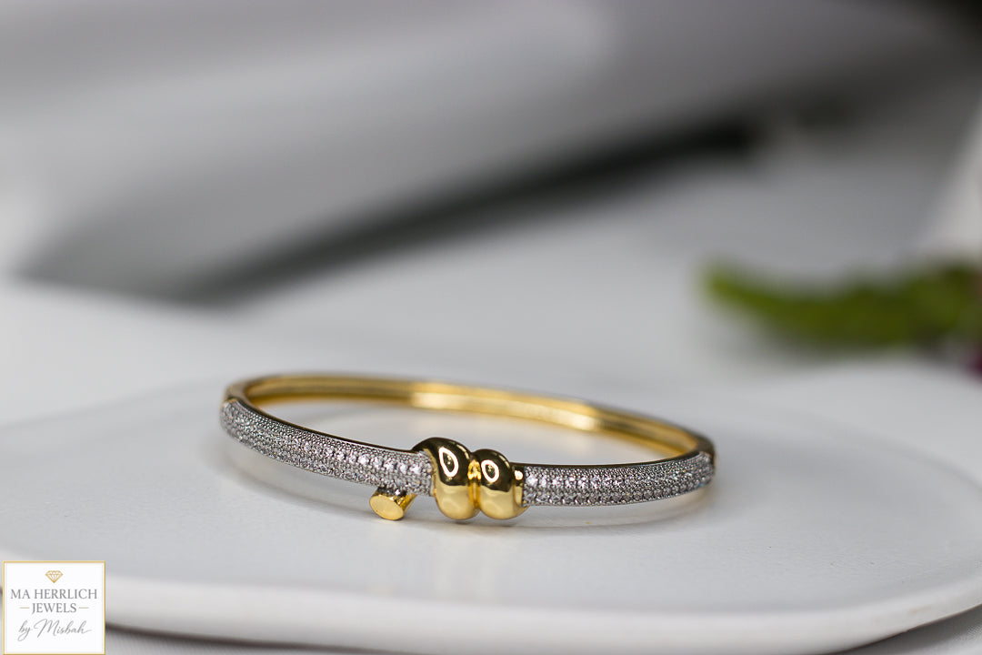 Luxury Two Tone Crystal Pave Bracelet