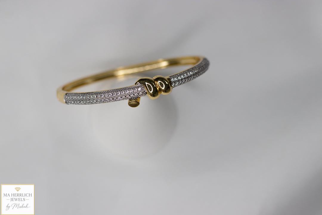 Luxury Two Tone Crystal Pave Bracelet