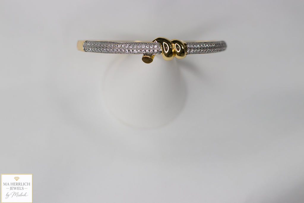 Luxury Two Tone Crystal Pave Bracelet