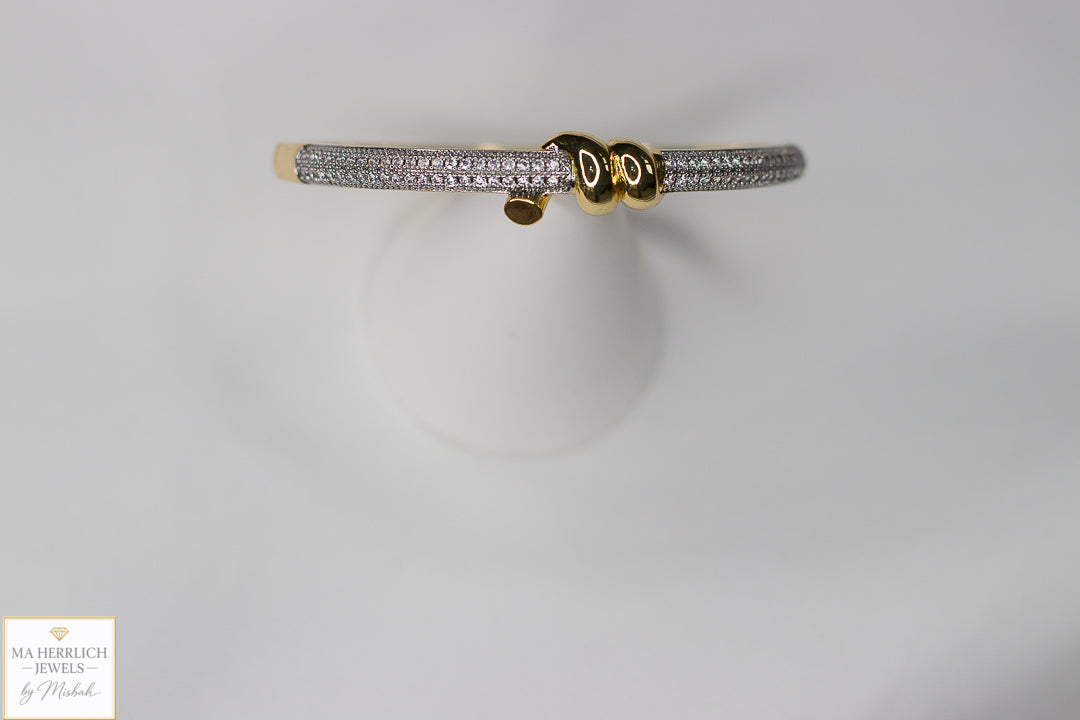 Luxury Two Tone Crystal Pave Bracelet