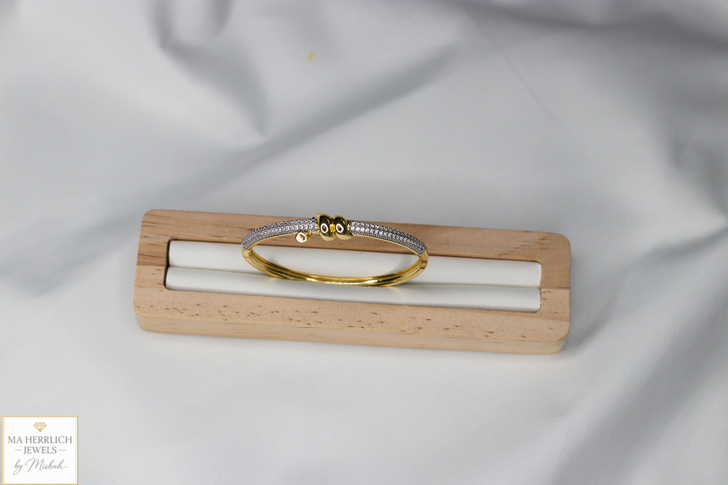 Luxury Two Tone Crystal Pave Bracelet