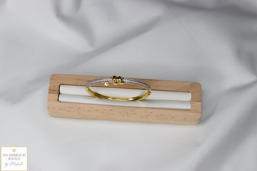 Luxury Two Tone Crystal Pave Bracelet