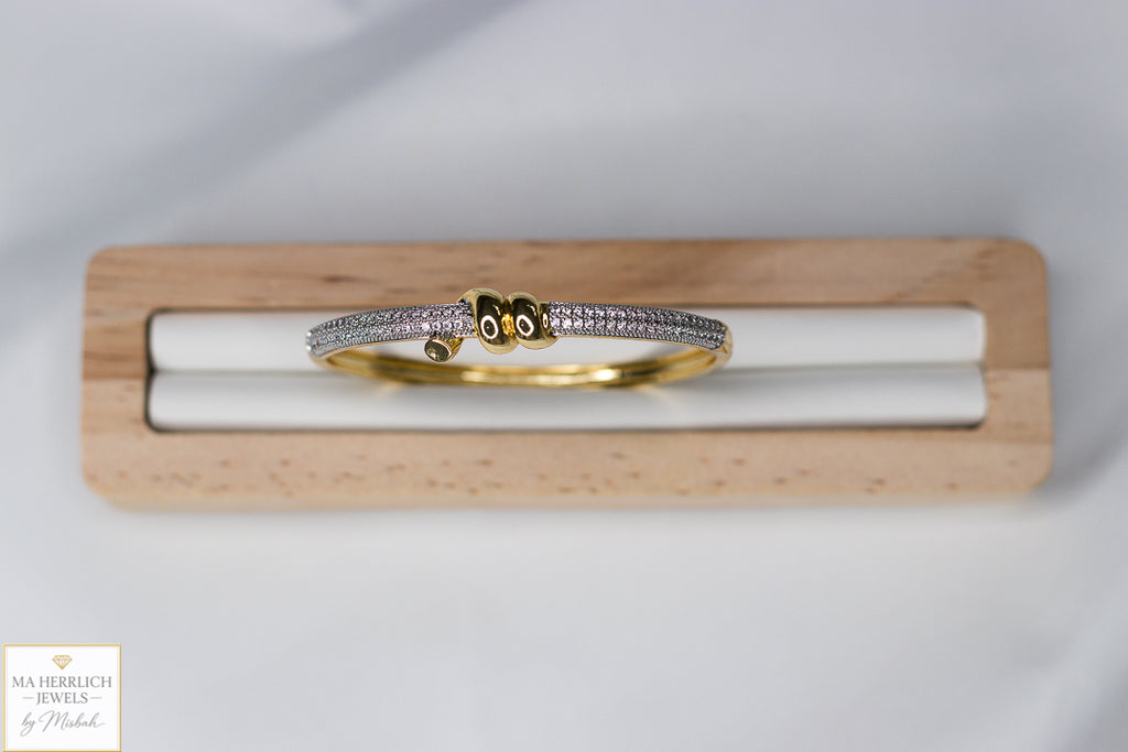 Luxury Two Tone Crystal Pave Bracelet