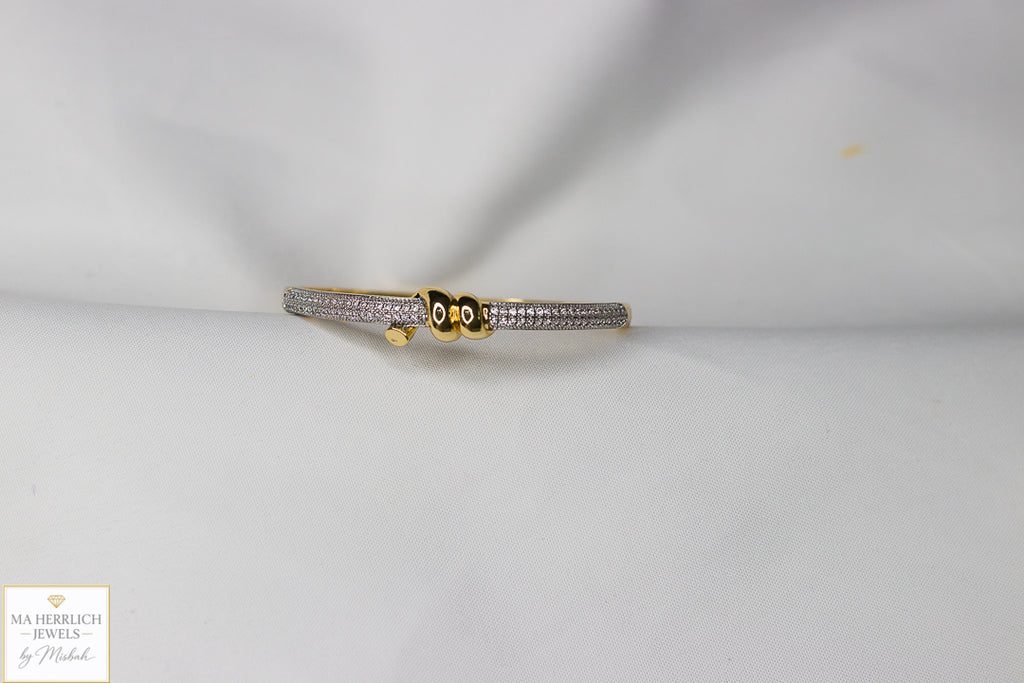 Luxury Two Tone Crystal Pave Bracelet