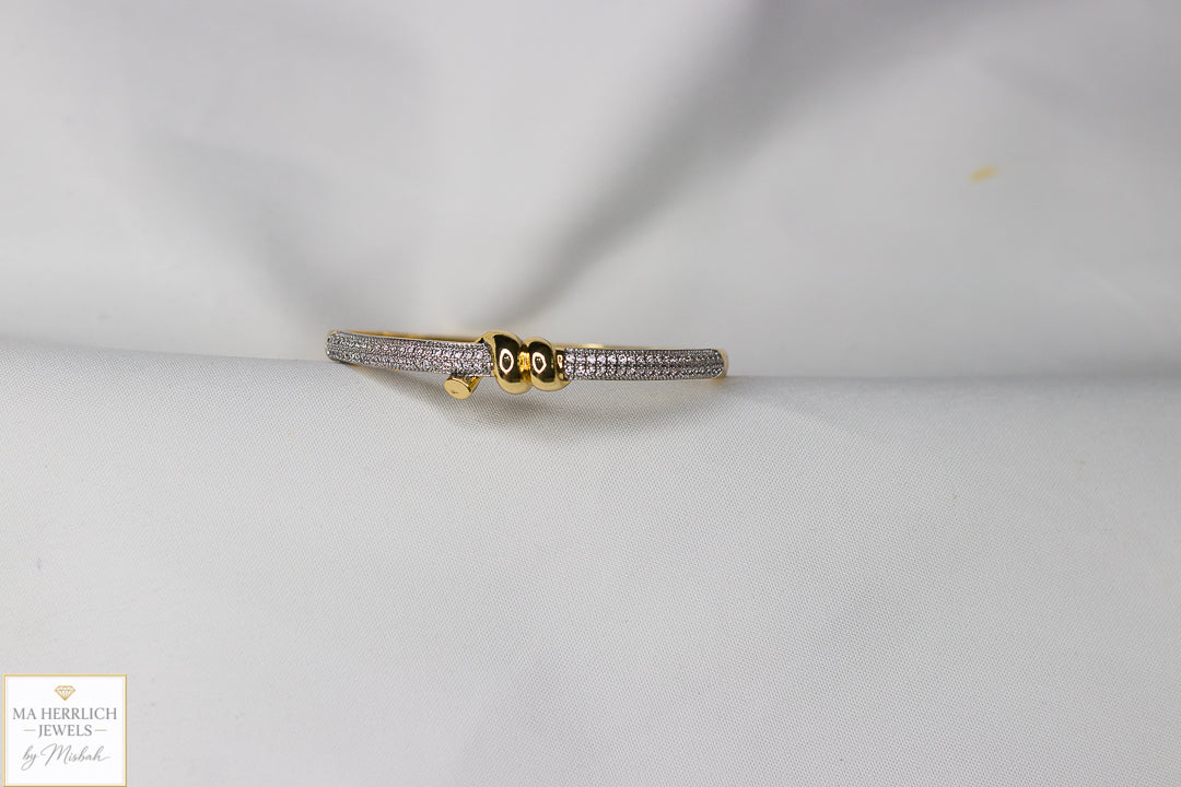 Luxury Two Tone Crystal Pave Bracelet