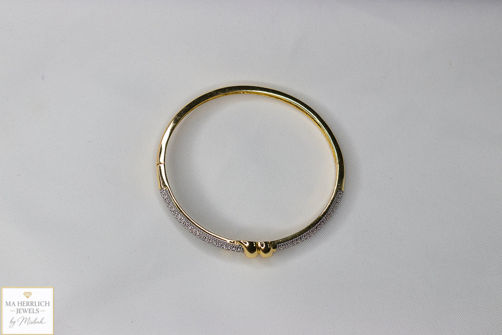 Luxury Two Tone Crystal Pave Bracelet